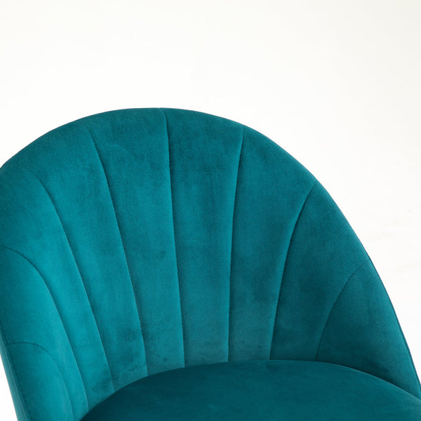 Milverton Pair of 2 Velvet Dining Chairs with Golden Chrome Legs (Teal)