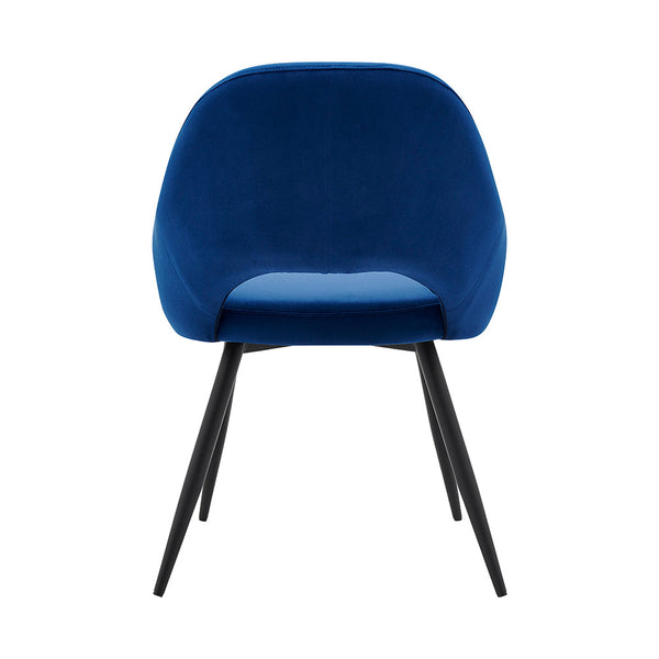 Belvoir Velvet Dining Chair with Metal Legs (Blue Velvet)