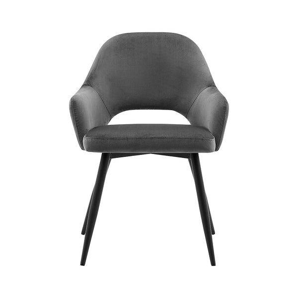 Belvoir Velvet Dining Chair with Metal Legs (Gray Velvet)