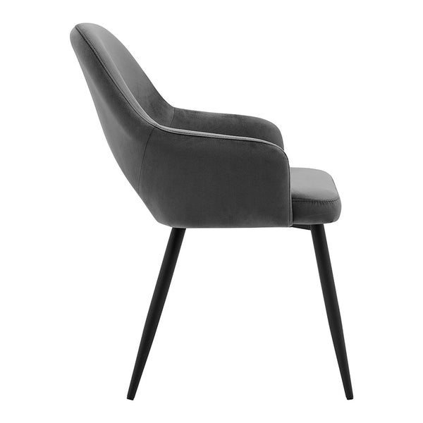 Belvoir Velvet Dining Chair with Metal Legs (Gray Velvet)