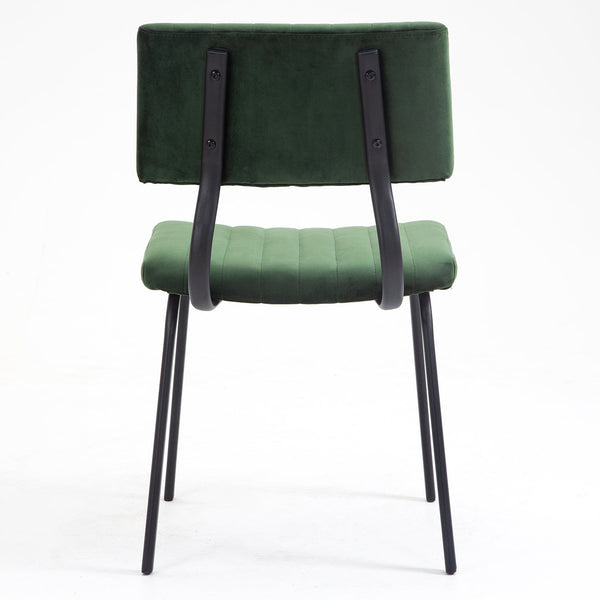 Charlecote Set of 2 Fluted Dining Chairs (Dark Green Velvet)