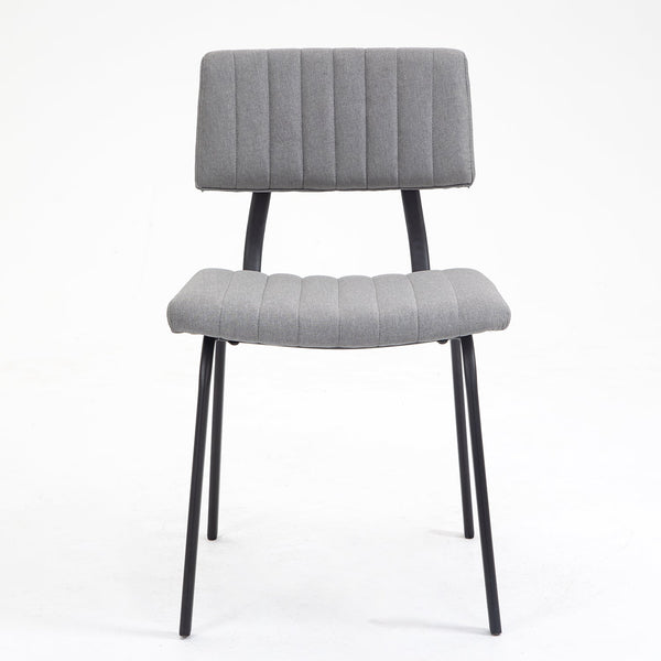 Charlecote Set of 2 Fluted Dining Chairs (Light Gray Linen)