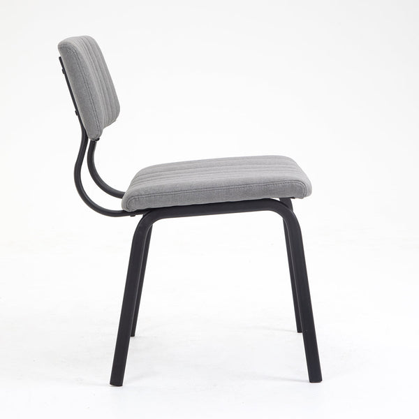 Charlecote Set of 2 Fluted Dining Chairs (Light Gray Linen)