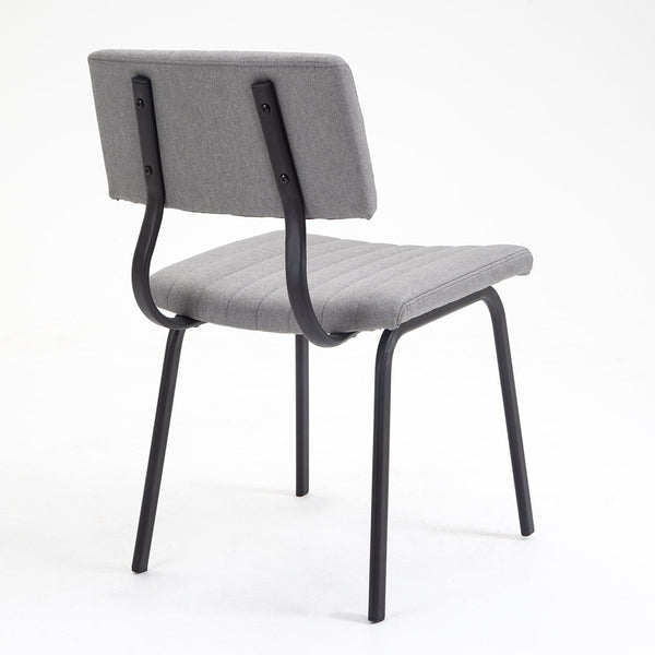 Charlecote Set of 2 Fluted Dining Chairs (Light Gray Linen)