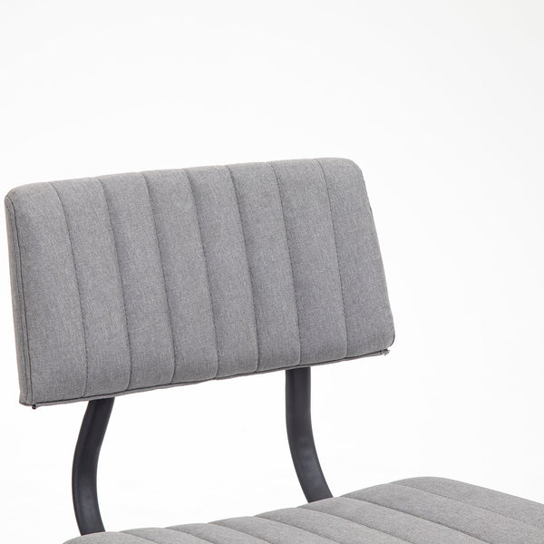 Charlecote Set of 2 Fluted Dining Chairs (Light Gray Linen)