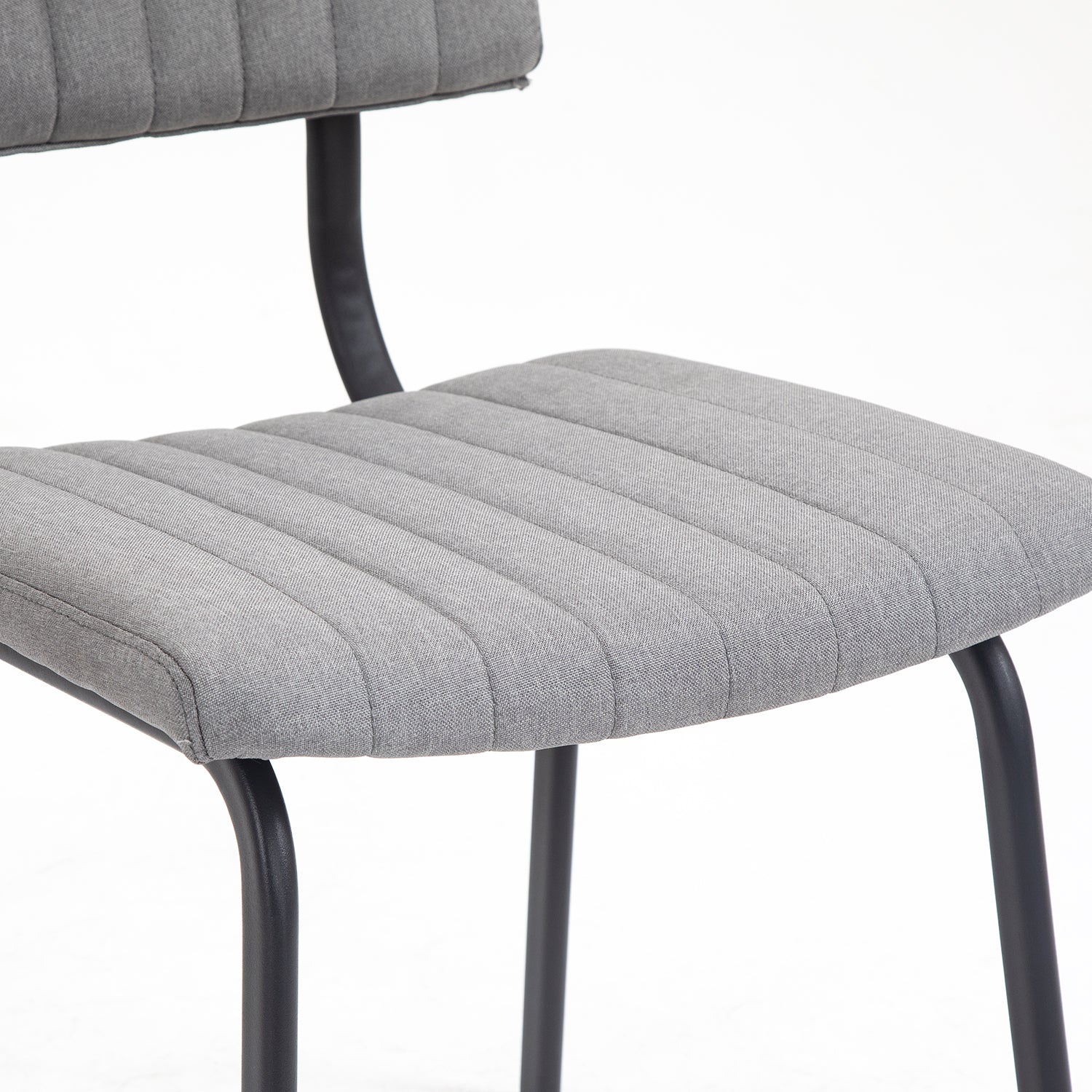 Fluted Chair Charlecote Set of 2 Fluted Dining Chairs (Light Gray Linen) | daals.com