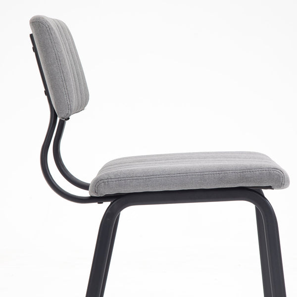 Charlecote Set of 2 Fluted Dining Chairs (Light Gray Linen)