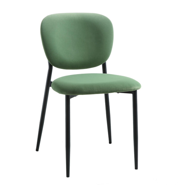 Kelmarsh Set of 2 Grass Green Velvet Upholstered Dining Chairs