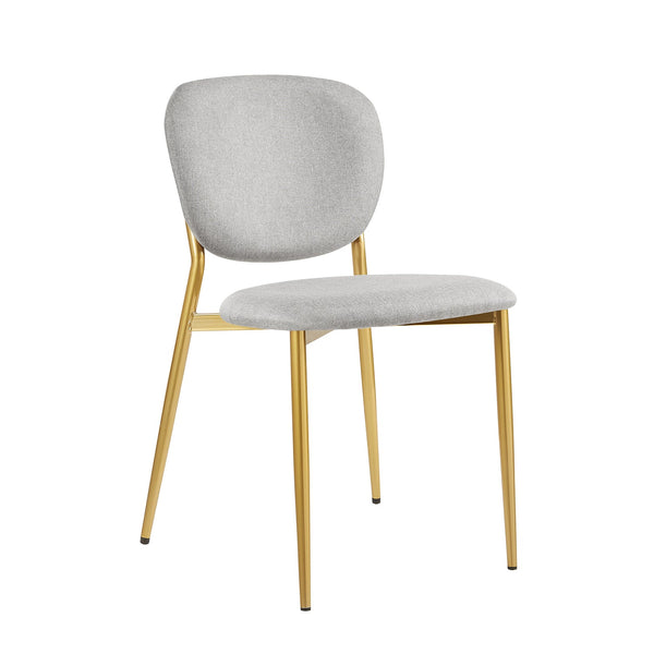 Kelmarsh Set of 2 Light Gray Fabric Upholstered Dining Chairs