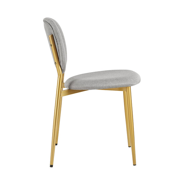 Kelmarsh Set of 2 Light Gray Fabric Upholstered Dining Chairs