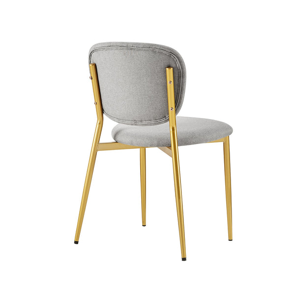 Kelmarsh Set of 2 Light Gray Fabric Upholstered Dining Chairs