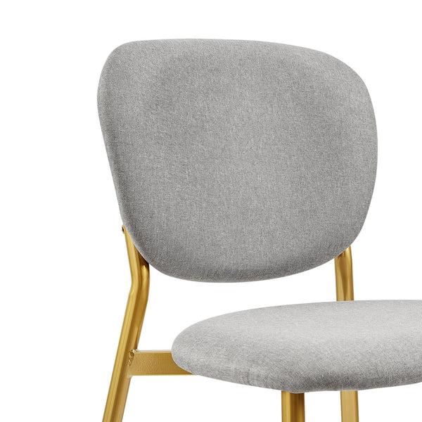 Kelmarsh Set of 2 Light Gray Fabric Upholstered Dining Chairs