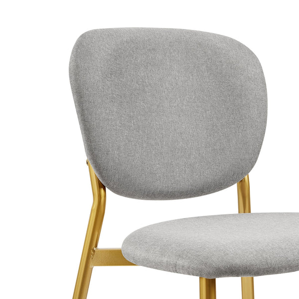 Kelmarsh Set of 2 Light Grey Fabric Upholstered Dining Chairs