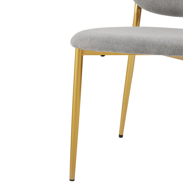 Kelmarsh Set of 2 Light Gray Fabric Upholstered Dining Chairs