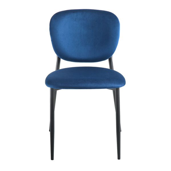 Kelmarsh Set of 2 Navy Blue Velvet Upholstered Dining Chairs