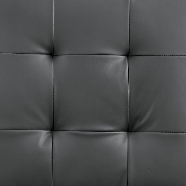 Keyston Set of 2 Dark Gray PU Leather Upholstered Dining Chairs with Chrome Legs