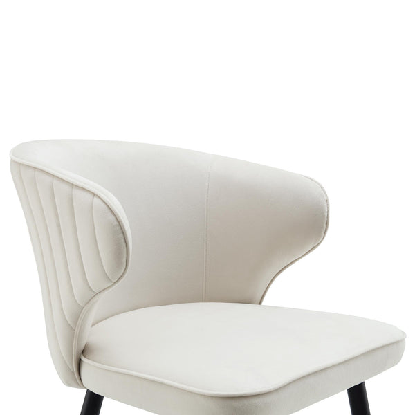 Langham Set of 2 Champagne Velvet Upholstered Carver Dining Chairs