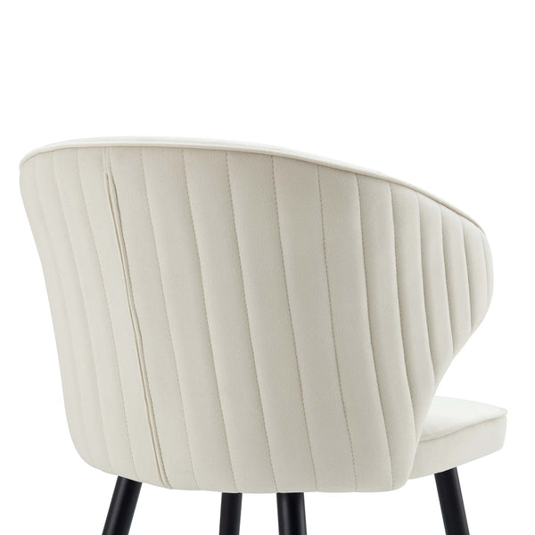 Langham Set of 2 Champagne Velvet Upholstered Carver Dining Chairs