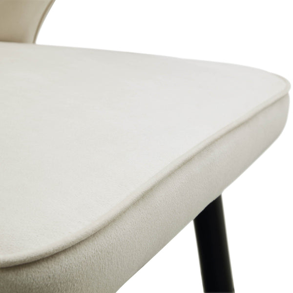 Langham Set of 2 Champagne Velvet Upholstered Carver Dining Chairs