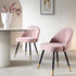 Miyae Set of 2 Pleated Pale Pink Velvet Upholstered Dining Chairs