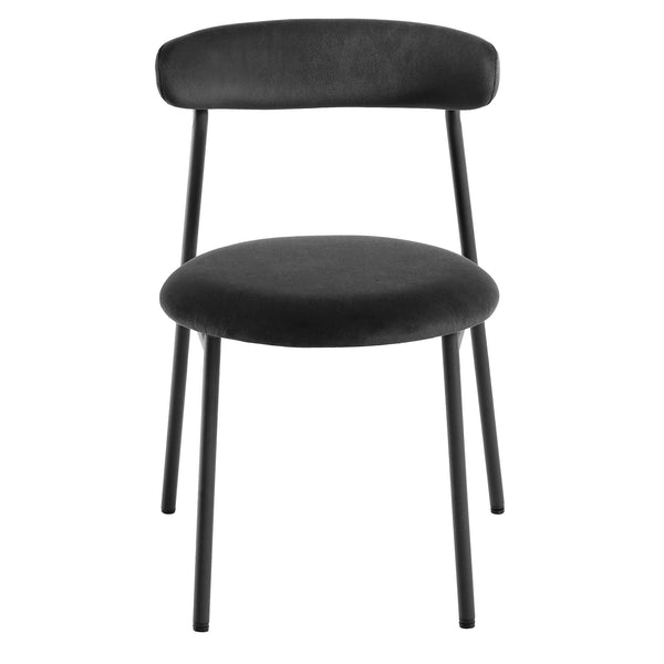 Donna Set of 2 Charcoal Velvet Dining Chairs