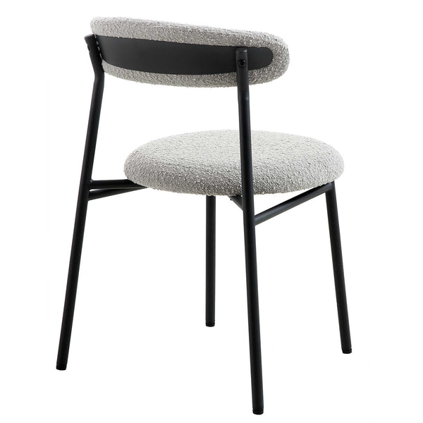 Donna Set of 2 Light Gray Boucle Dining Chairs