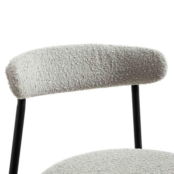 Donna Set of 2 Light Gray Boucle Dining Chairs