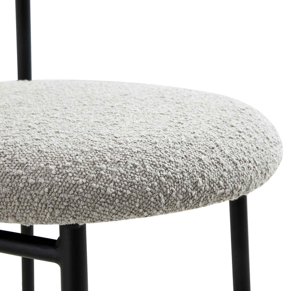 Donna Set of 2 Light Gray Boucle Dining Chairs