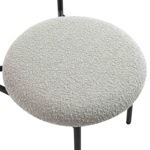 Donna Set of 2 Light Gray Boucle Dining Chairs