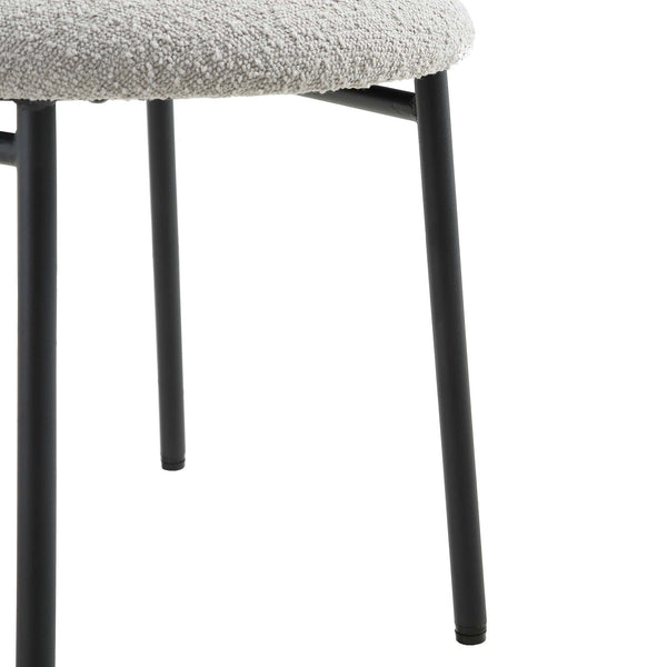Donna Set of 2 Light Gray Boucle Dining Chairs