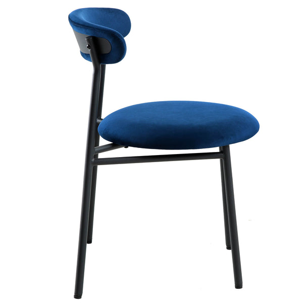 Donna Set of 2 Navy Blue Velvet Dining Chairs