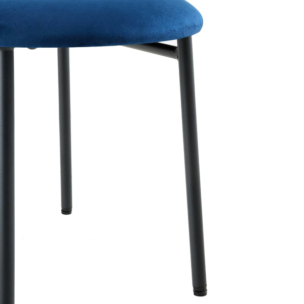 Donna Set of 2 Navy Blue Velvet Dining Chairs