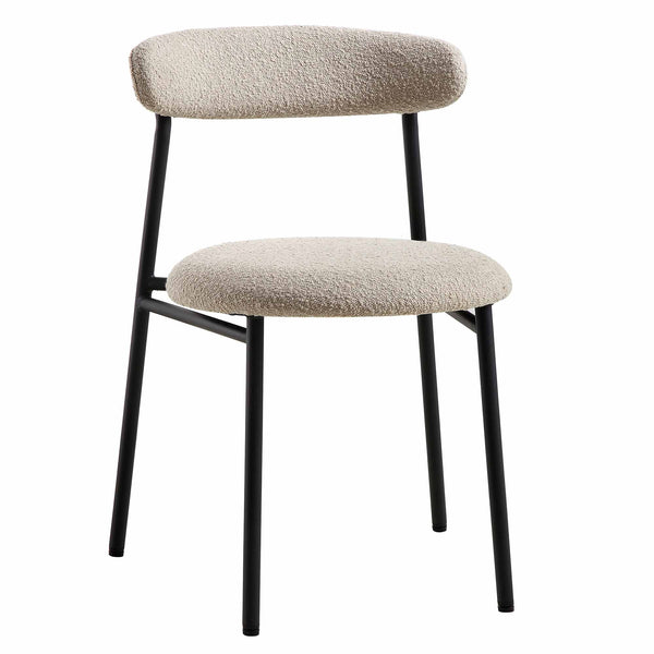 Donna Set of 2 Taupe Boucle Dining Chairs