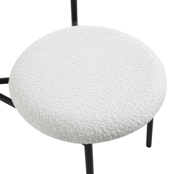 Donna Set of 2 White Boucle Dining Chairs
