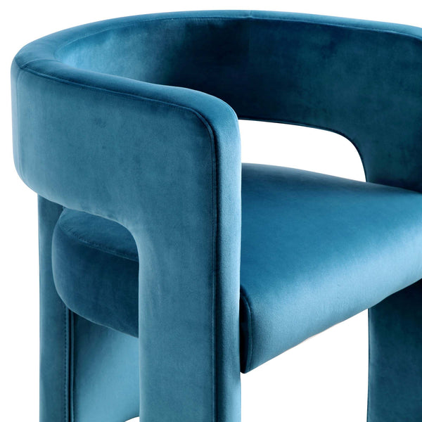 Greenwich Air Force Blue Velvet Dining Chair
