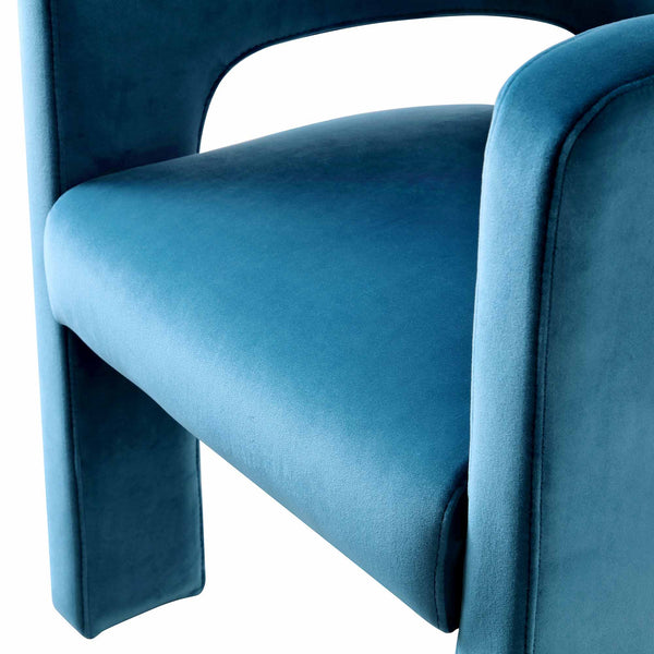 Greenwich Air Force Blue Velvet Dining Chair