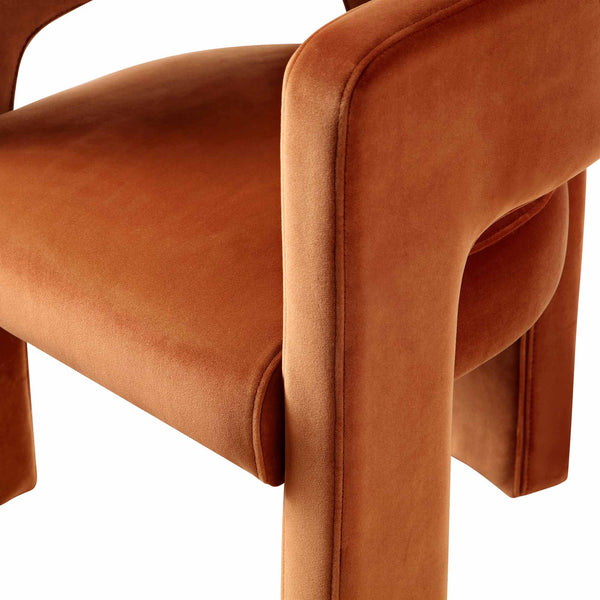 Greenwich Rust Velvet Dining Chair | daals.com
