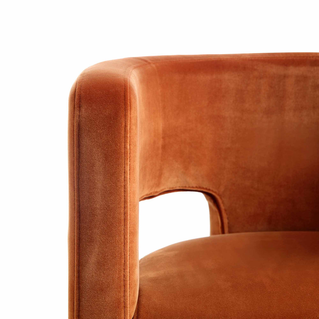 Greenwich Rust Velvet Dining Chair | daals.com