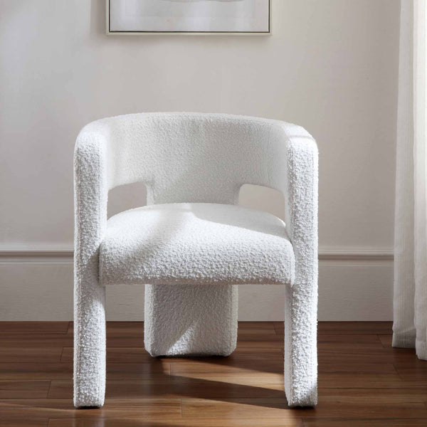 Greenwich White Boucle Dining Chair