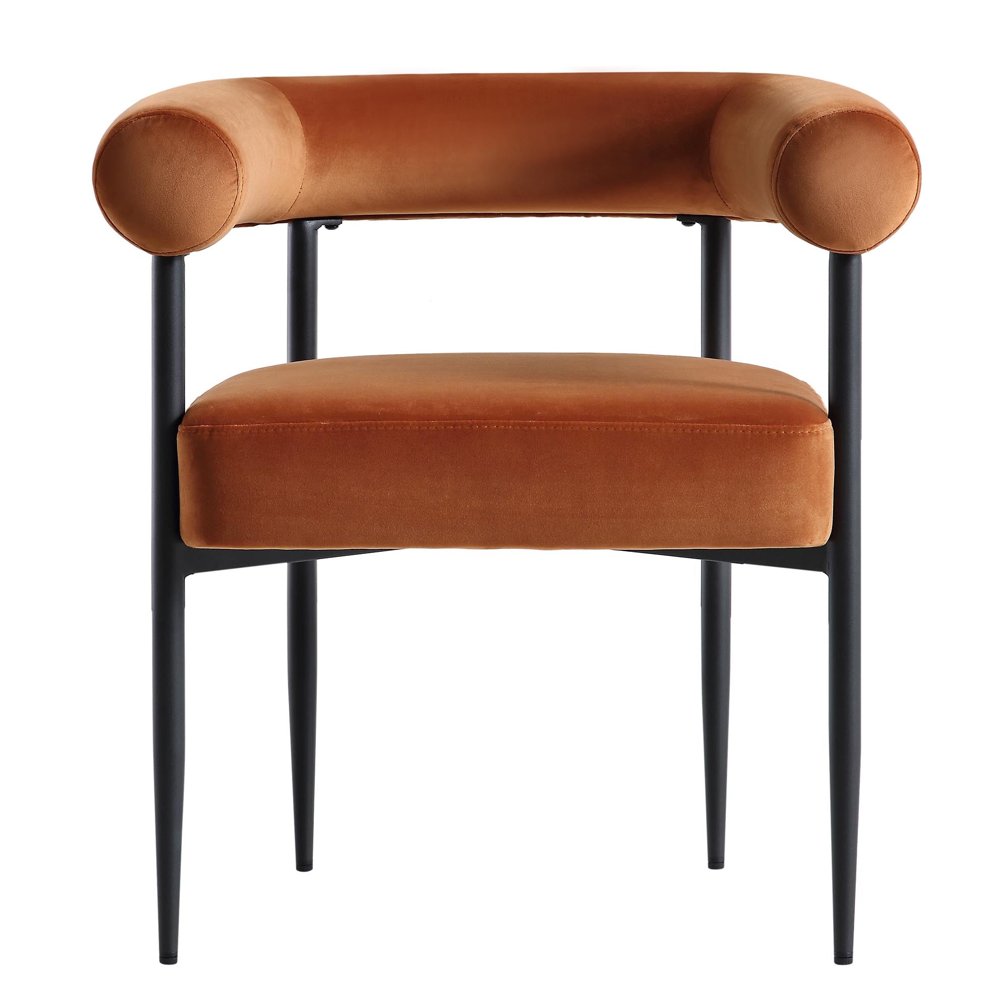 Rest Color Chair Fulbourn Rust Velvet Dining Chair with Black Legs | daals.com