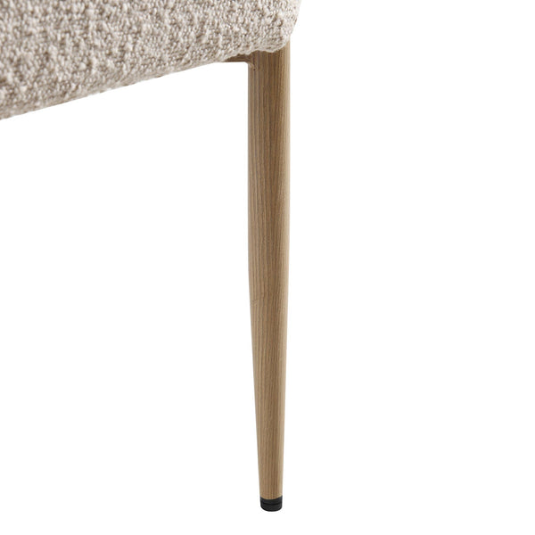 Fulbourn Taupe Boucle Dining Chair with Natural Wood Effect Legs