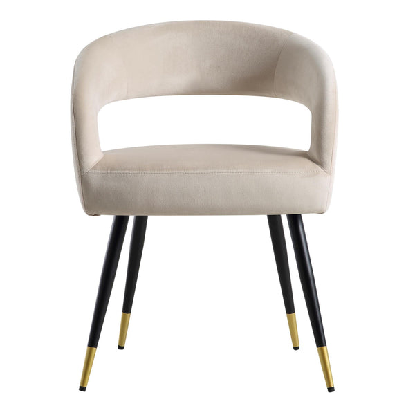 Laurel Wave Champagne Velvet Set of 2 Dining Chairs