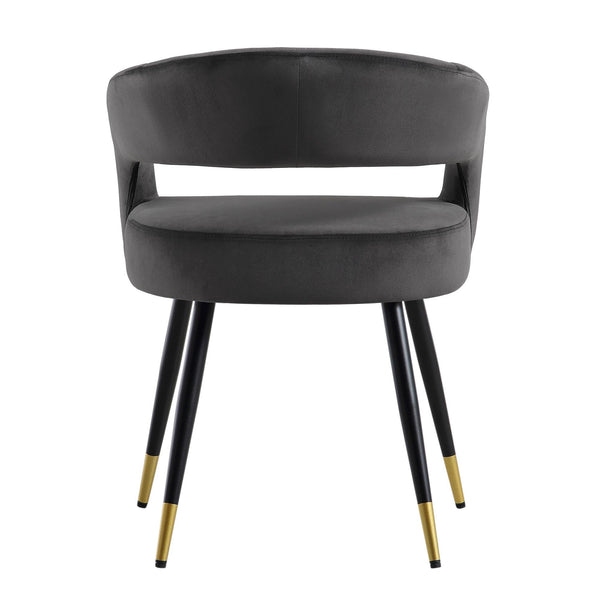 Laurel Wave Charcoal Velvet Set of 2 Dining Chairs