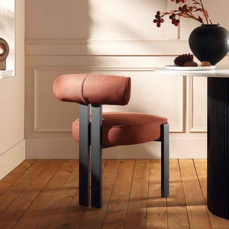 Ophelia Terracotta Fabric Dining Chair