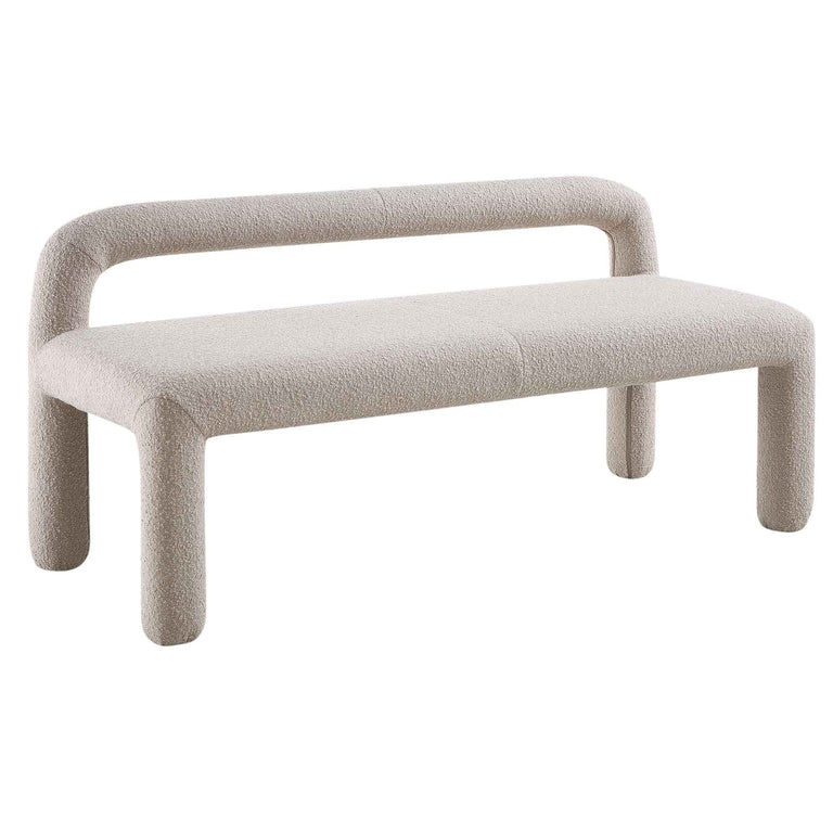 Libby Light Taupe Boucle 3 Seater Dining Bench | daals.com