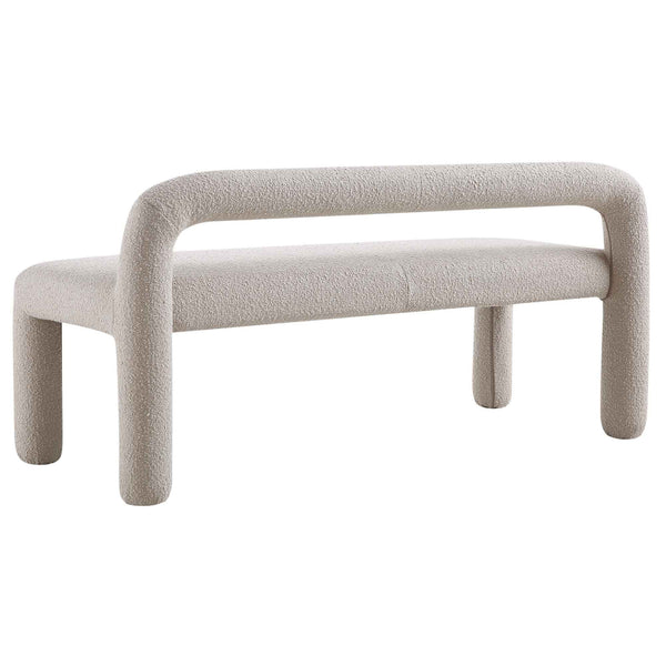 Libby Light Taupe Boucle 3 Seater Dining Bench