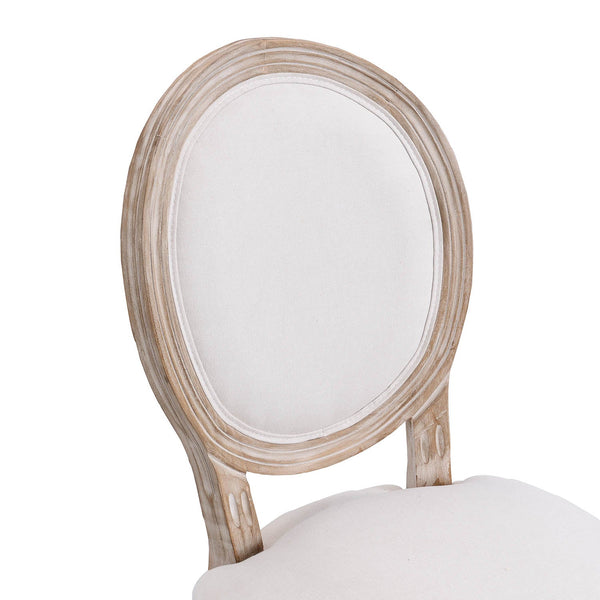 Lainston Set of 2 Classic Limewashed Wooden Dining Chairs, Beige