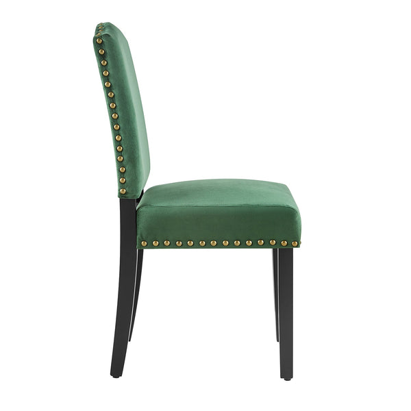 Draycott Set of 2 Pine Green Velvet Dining Chairs