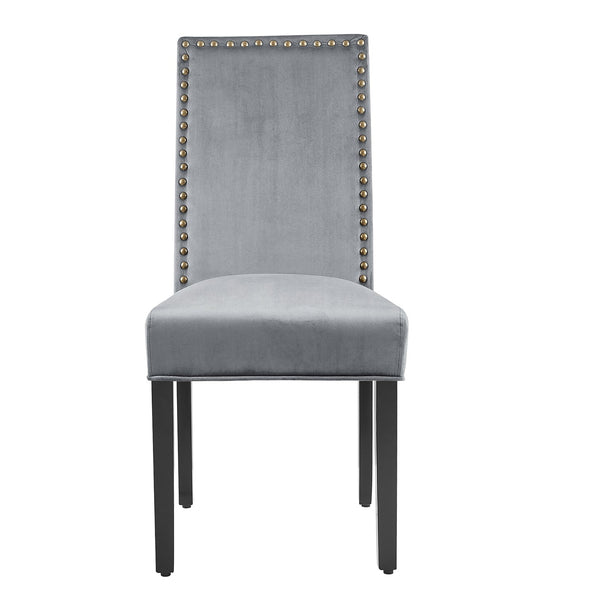 Maidwell Set of 2 Gray Velvet Dining Chairs