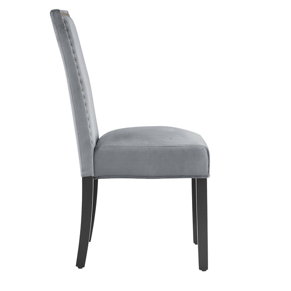Maidwell Set of 2 Gray Velvet Dining Chairs